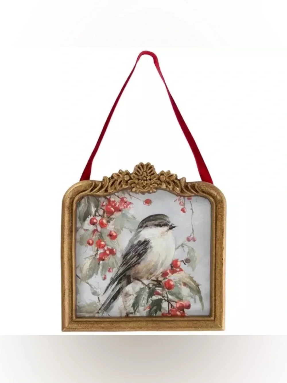 (2) Bird On Berry Branch Framed Wall Decor